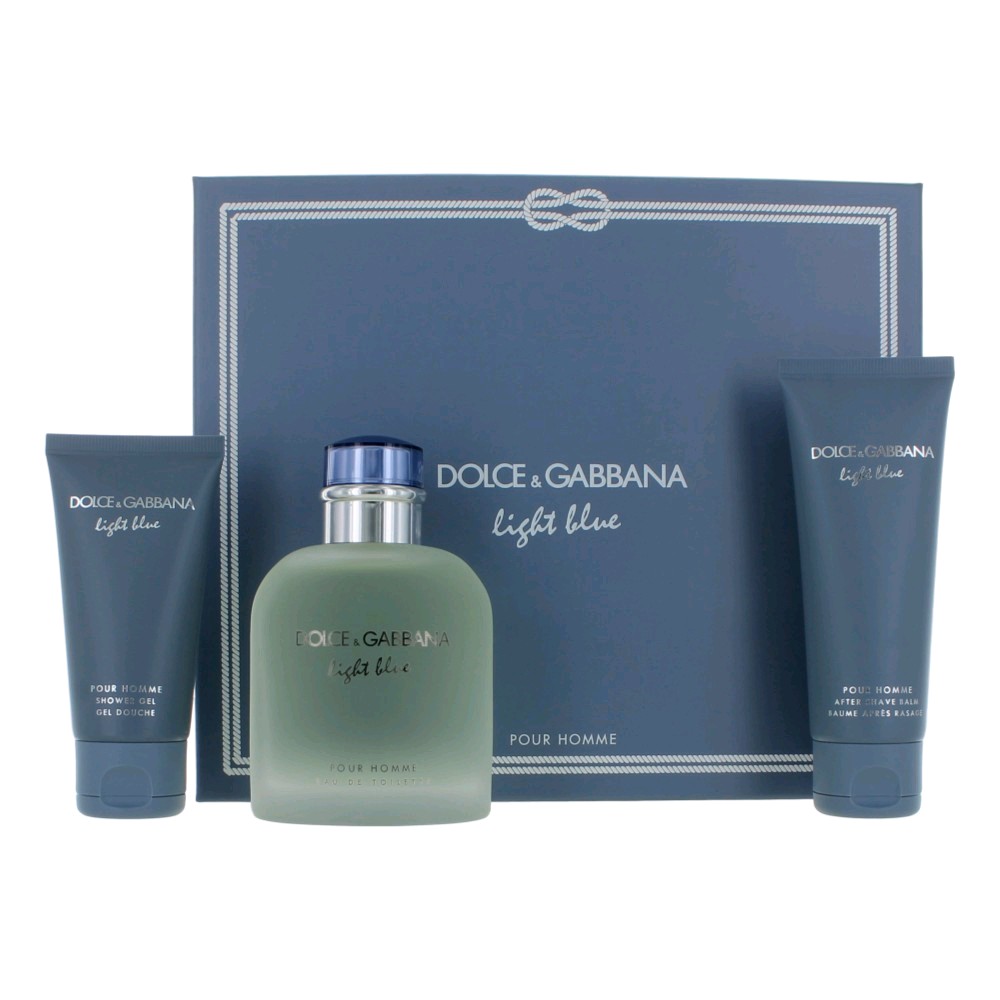 dolce and gabbana light blue mens gift set