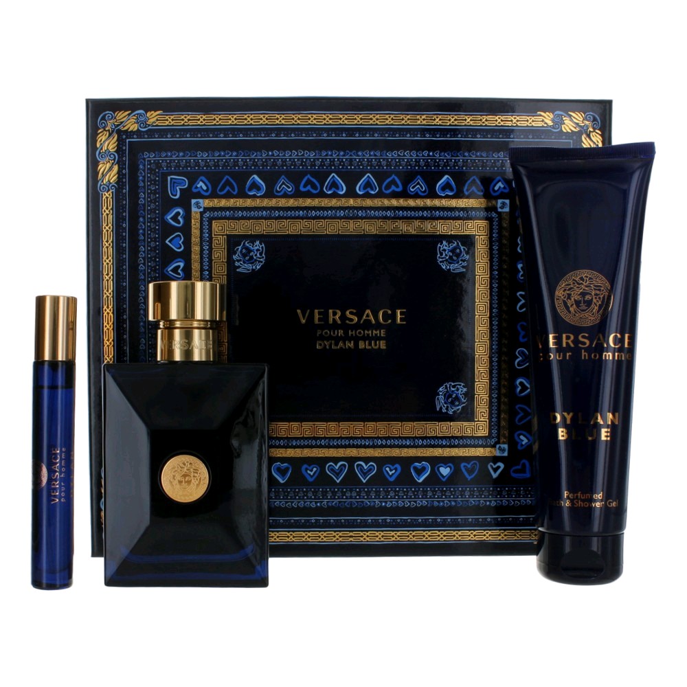 versace blue gift set